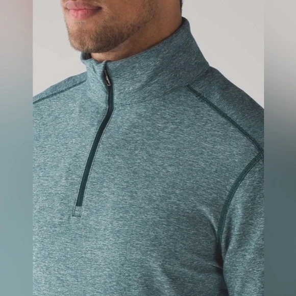 Lululemon Men’s Surge Warm Half Zip Sweater Green - Picture 3 of 6